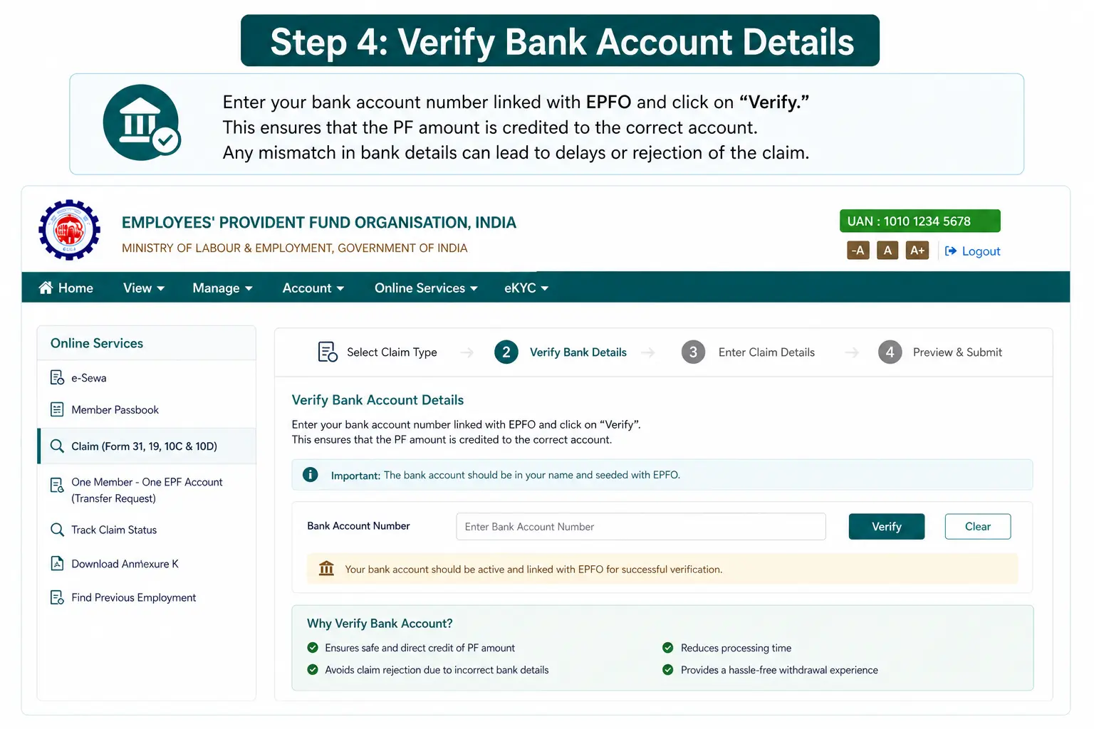 Step 4 Verify Bank Account Details